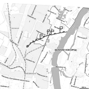 Карта расположения сохранившихся немецких ДОТов в Великом Новгороде