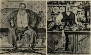 Трактирщик. Купец. Иллюстрации из книги: Русь: Русские типы Б.М. Кустодиева / Слово Евг. Замятина. Петербург: Аквилон, 1923